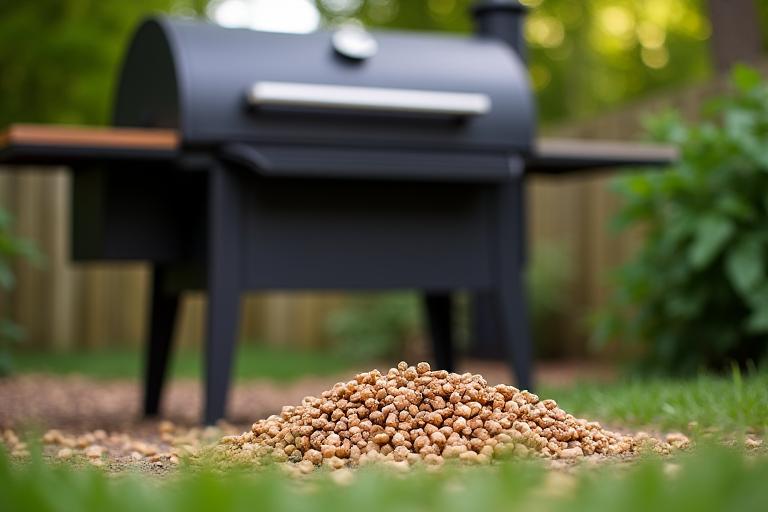 Eco-friendly pellet grill with wood pellets
