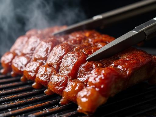Pellet smoker with ribs