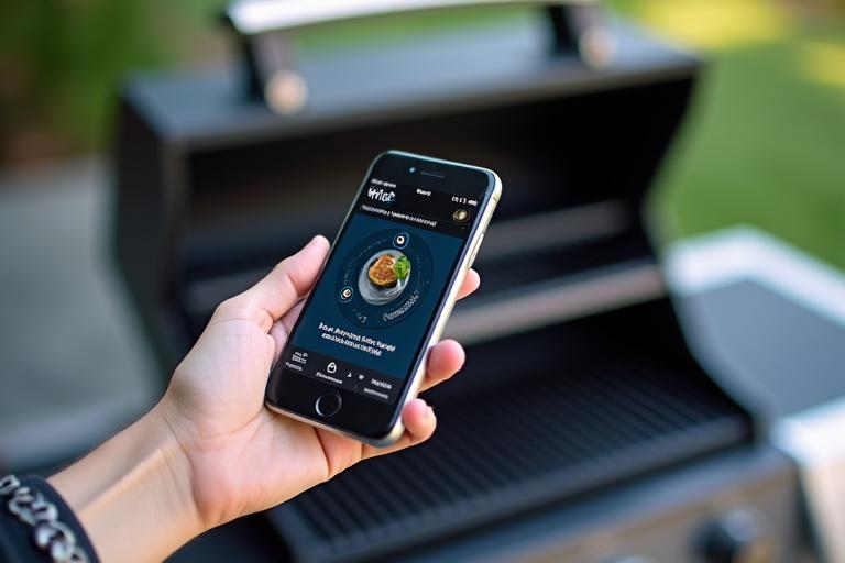 Smart grill with phone app control